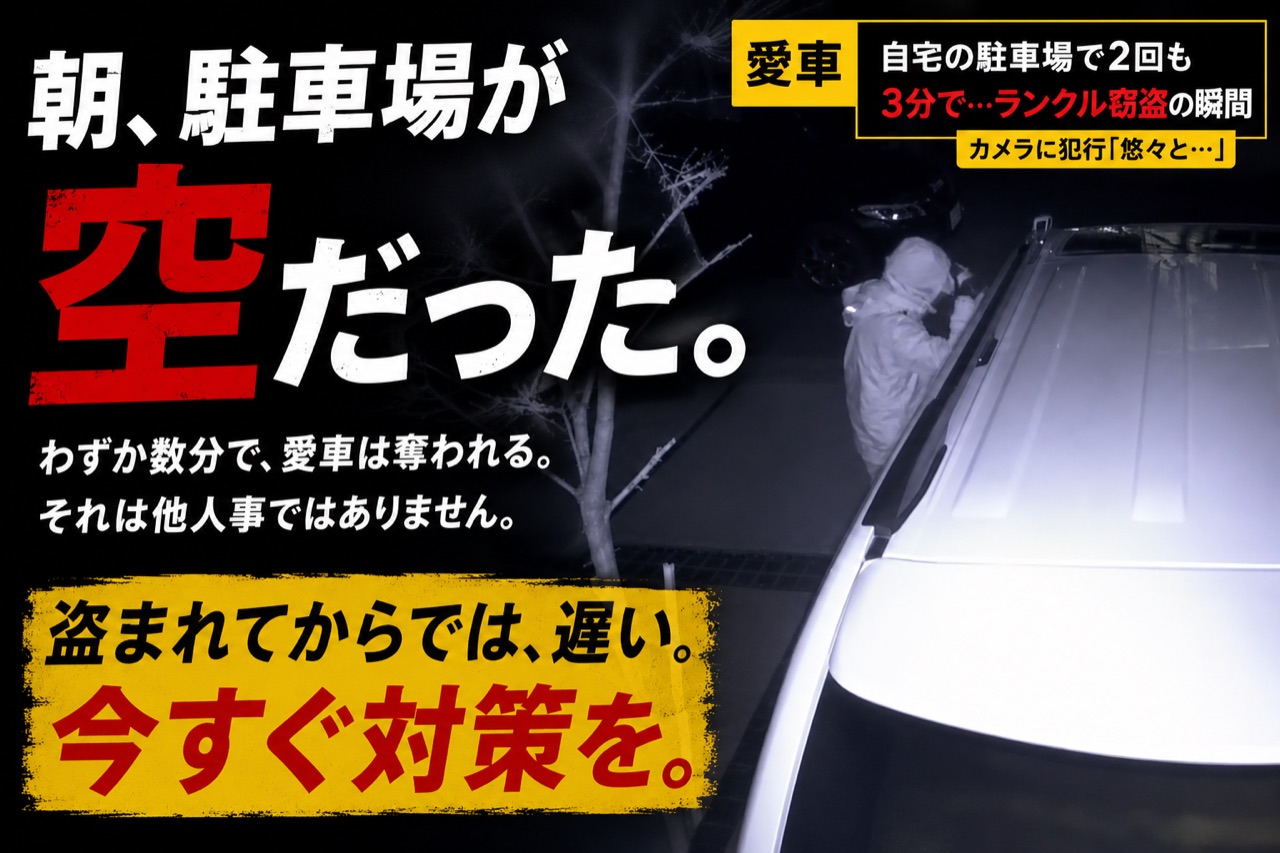 朝、駐車場が空だったという盗難不安
